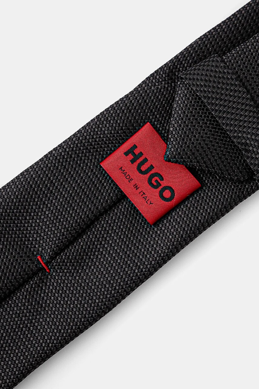 Шовковий галстук HUGO колір чорний 50535360