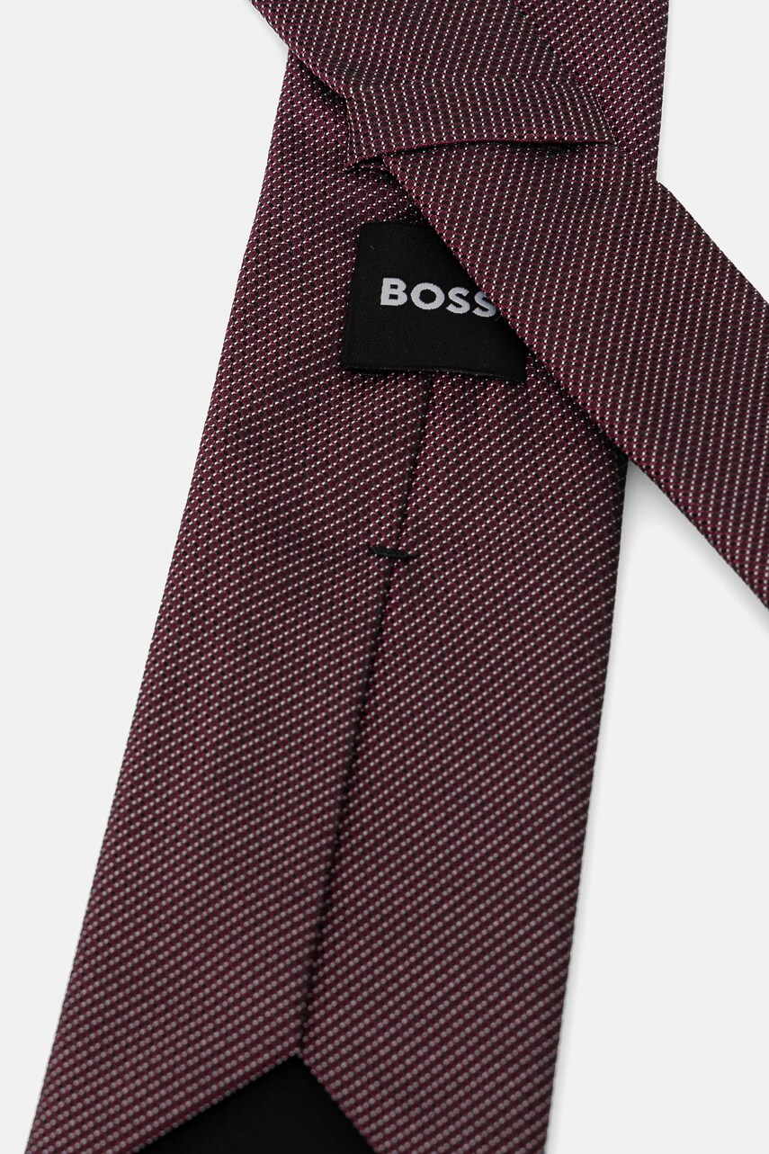 Шовковий галстук BOSS колір бордовий 50532061