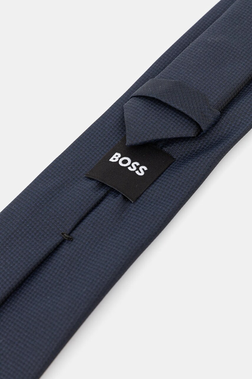 Краватка з домішкою шовку BOSS колір синій 50538878