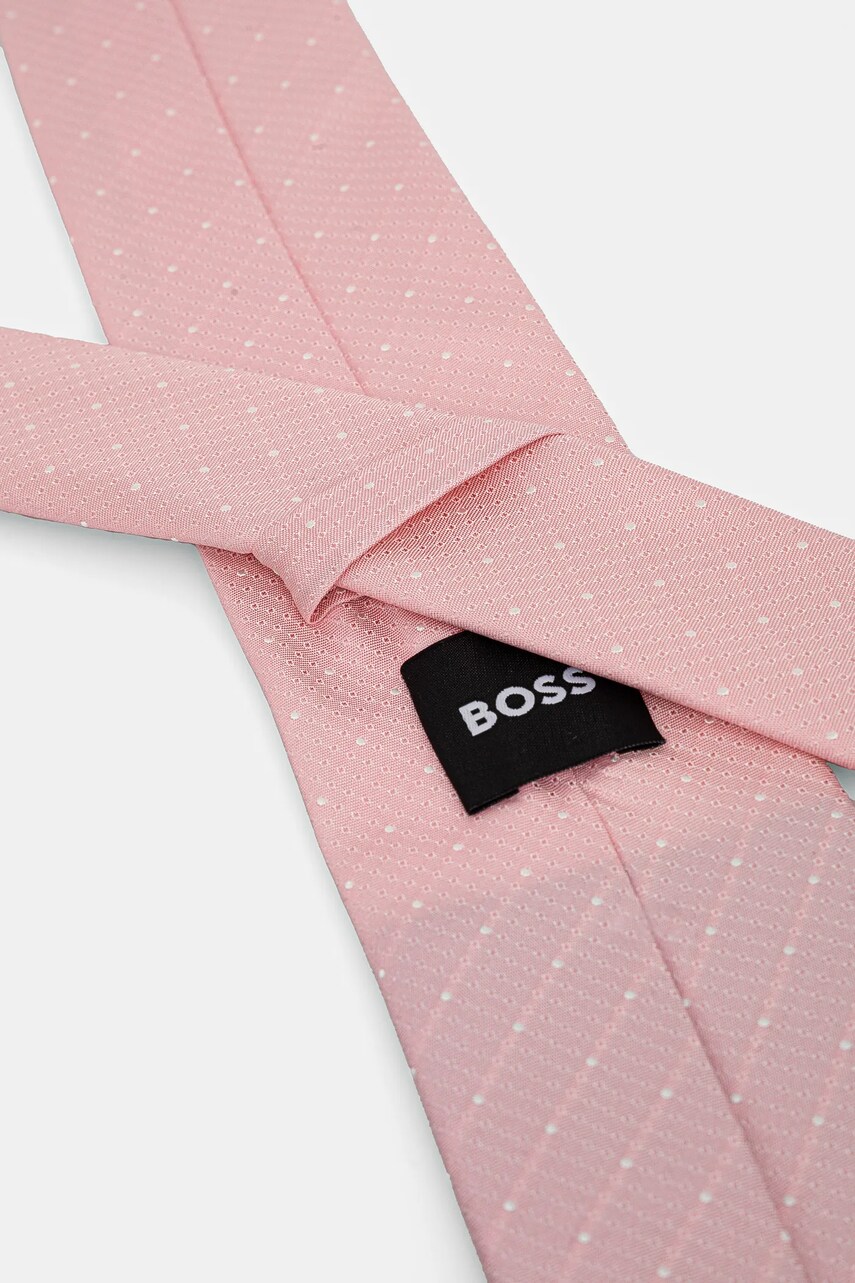 Краватка з домішкою шовку BOSS колір рожевий 50538969