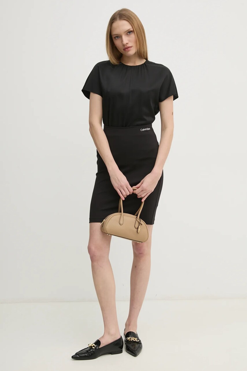 Блузка Calvin Klein жіноча колір чорний однотонна K20K207839
