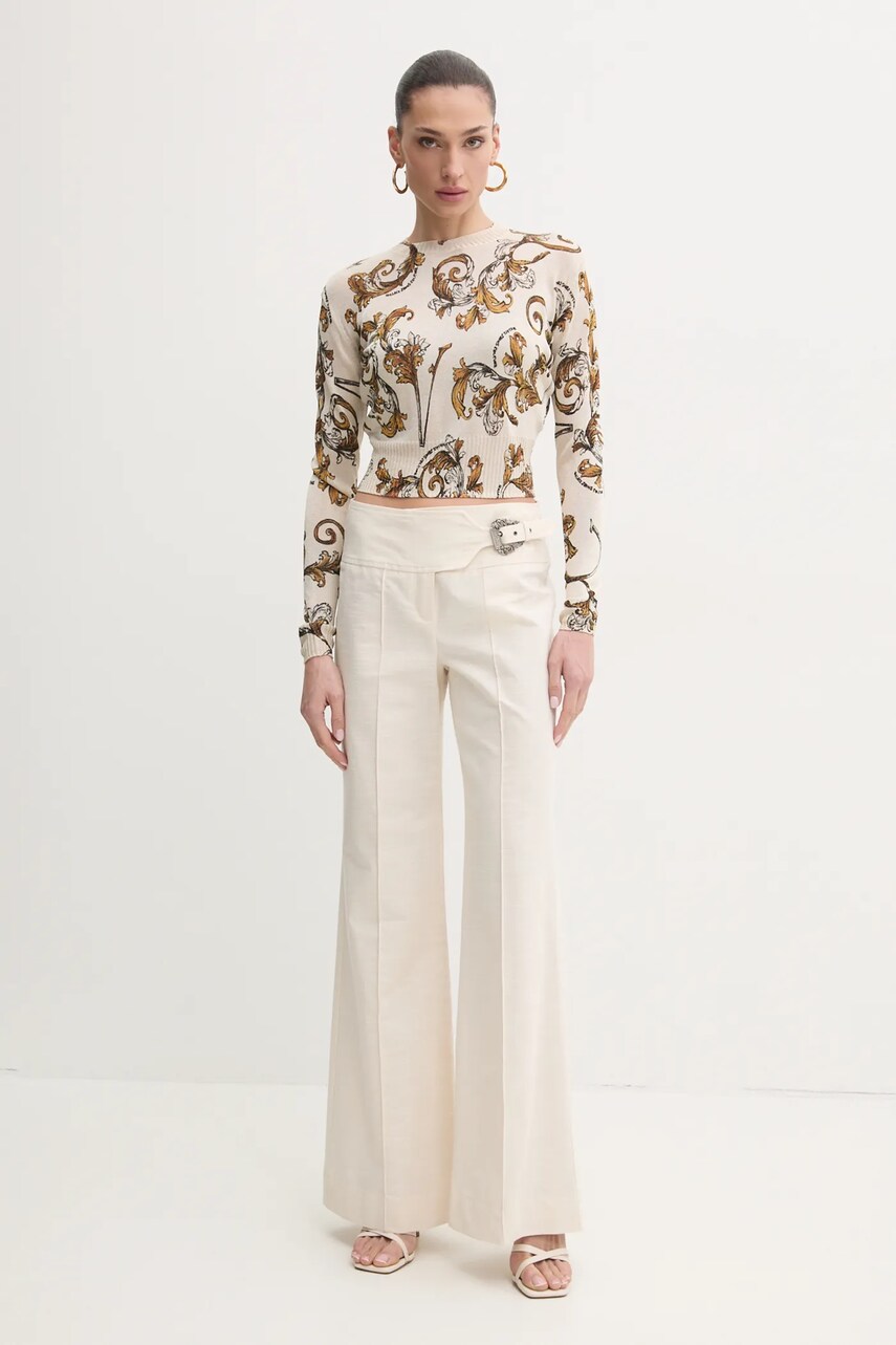 Светр Versace Jeans Couture жіночий колір бежевий легкий 78HAFM21 CMN45