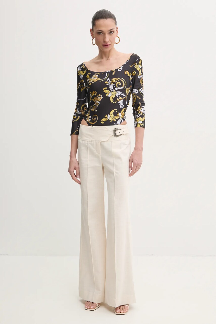 Боді Versace Jeans Couture жіноче колір чорний візерунок 78HAM221 JS470