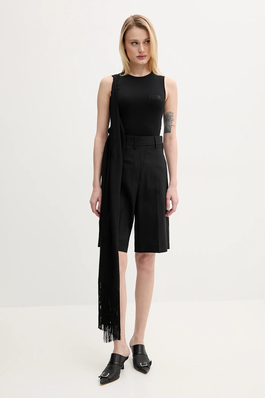 Топ MM6 Maison Margiela жіноча колір чорний однотонна S52NL0069.MTJ017