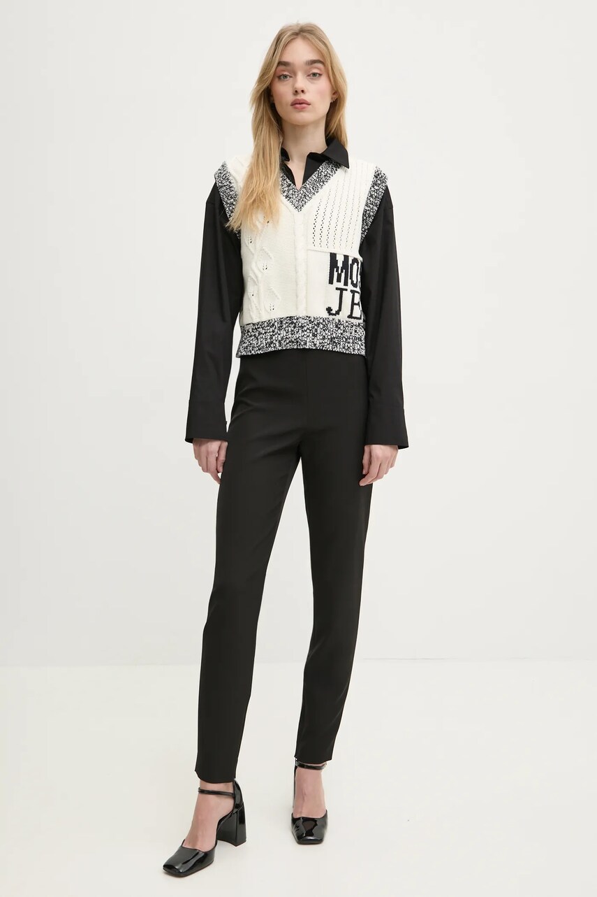 Блузка Moschino Jeans жіноча колір чорний однотонна 0208 3227