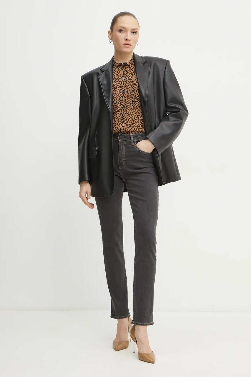 Сорочка MICHAEL Michael Kors жіночі колір коричневий relaxed класичний комір MR540OWGRY