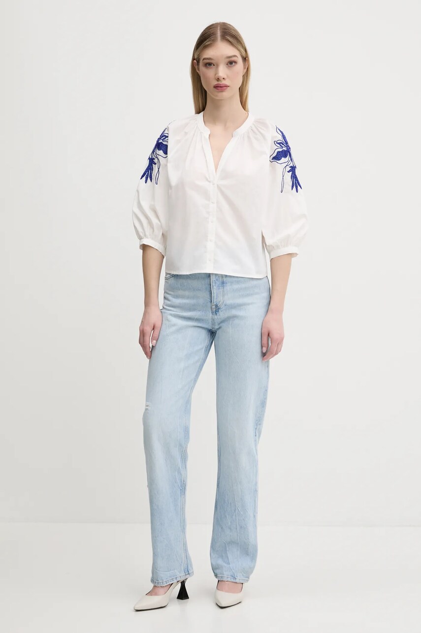 Бавовняна сорочка Desigual CRATOS жіночі колір білий regular 25SWBW03