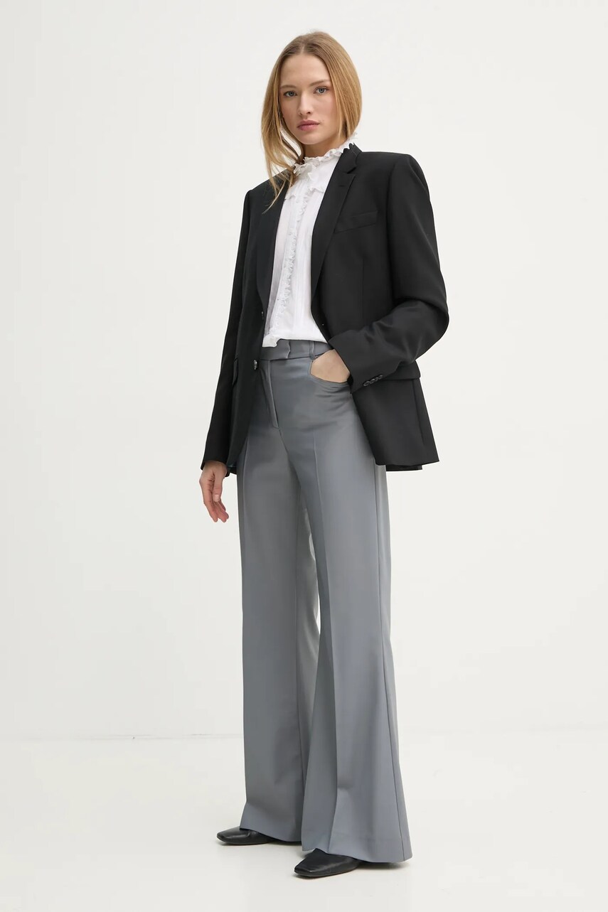 Сорочка ZADIG&VOLTAIRE жіноча колір бежевий regular зі стійкою WWSH00515