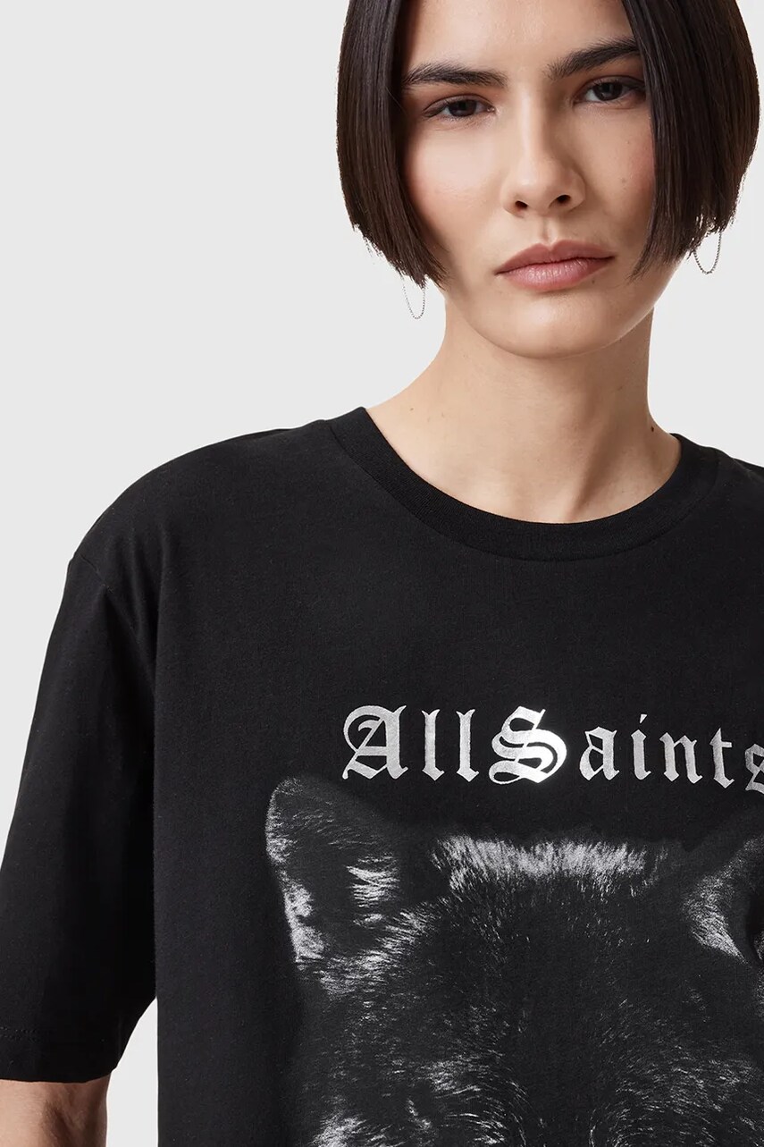 Бавовняна футболка AllSaints DAWN жіночі колір чорний W016JC