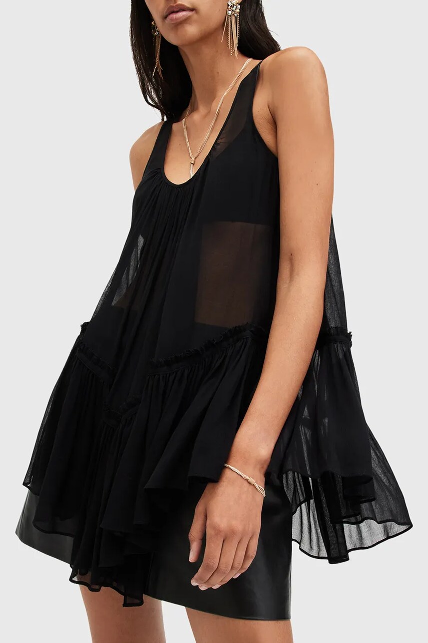 Блузка AllSaints RACH жіноча колір чорний однотонна W008PB