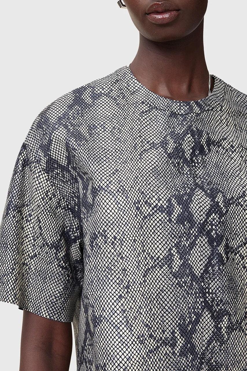 Шкіряна блузка AllSaints RENAI жіноча візерунок W009PC