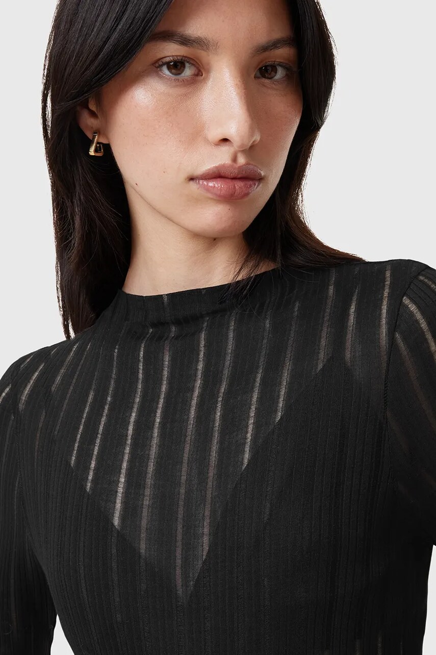 Блузка AllSaints AKI жіноча колір чорний W032JC