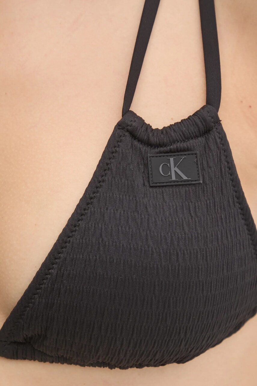 Купальний бюстгальтер Calvin Klein колір чорний злегка ущільнена чашечка KW0KW02727