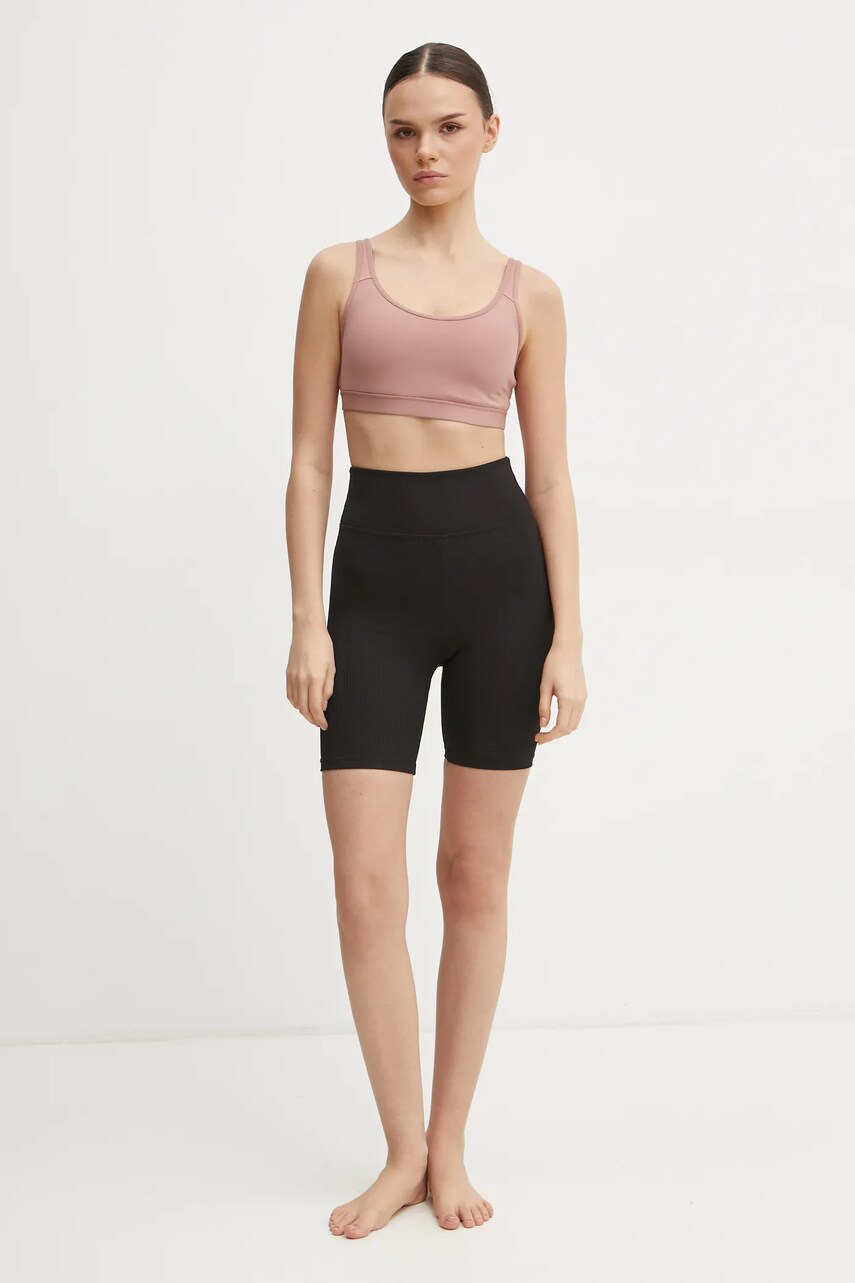 Бюстгальтер для йоги adidas Performance All Me колір коричневий однотонний JN6876
