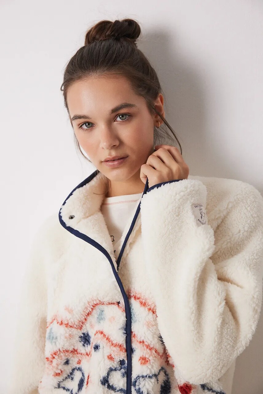 Халат women'secret SNOOPY колір бежевий 4418925