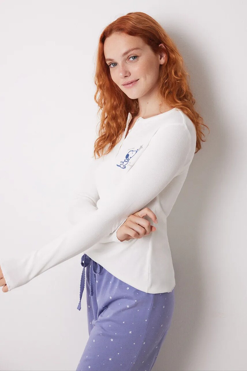 Бавовняна піжама women'secret SNOOPY колір бежевий з бавовни 3138589