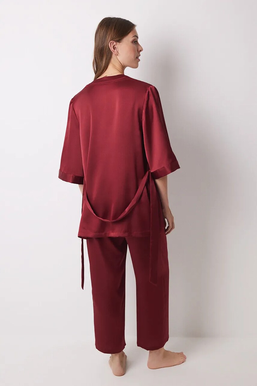 Піжама women'secret SENSE LIMITED EDITION жіноча колір бордовий сатин 2548219