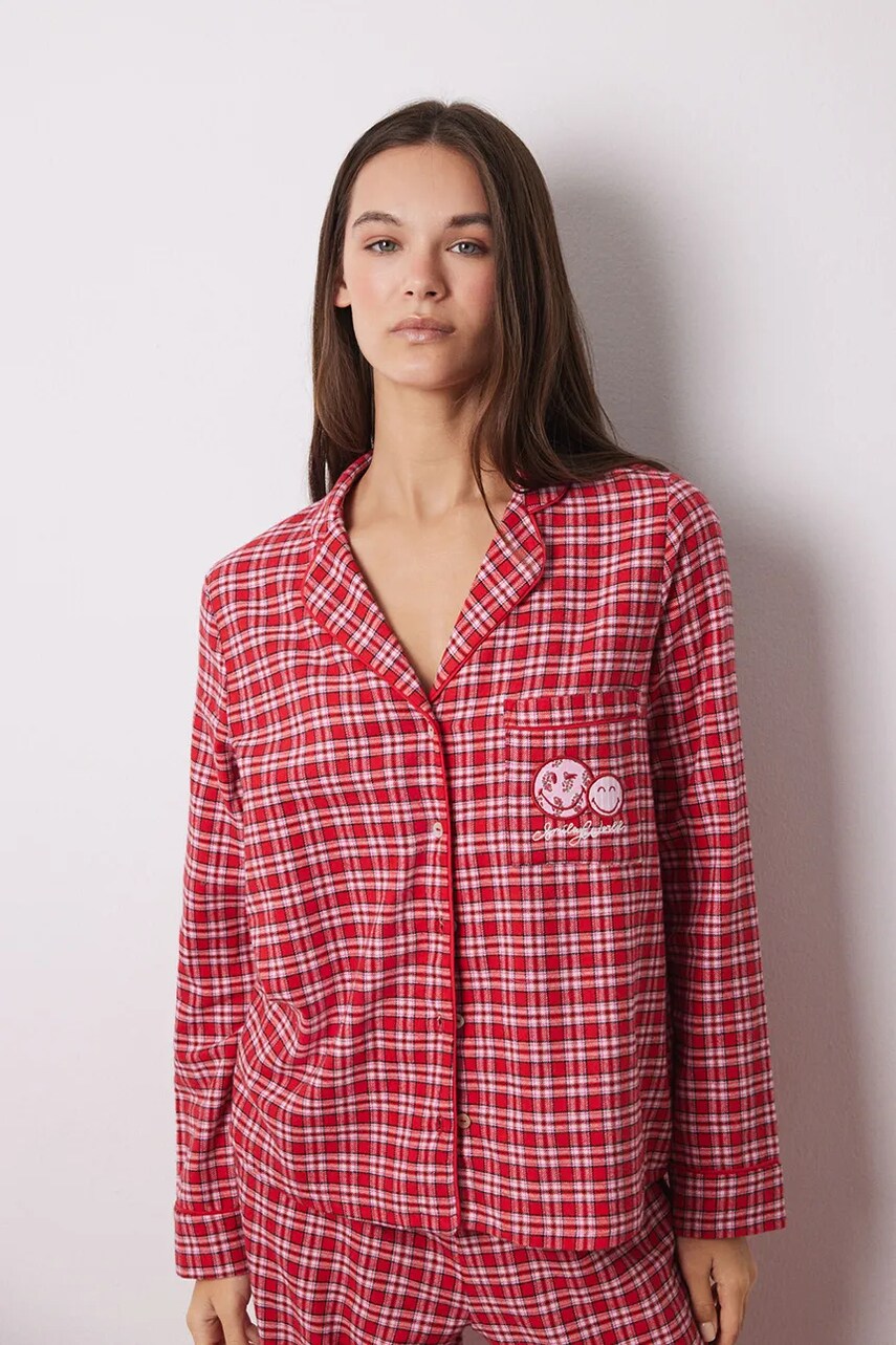 Бавовняна піжама women'secret VERY MERRY колір червоний з бавовни 3138656