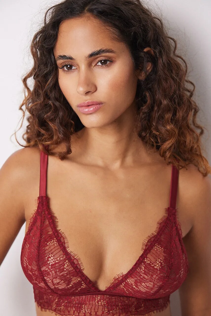 Бюстгальтер women'secret SENSE LIMITED EDITION колір бордовий мереживо однотонний 7918857