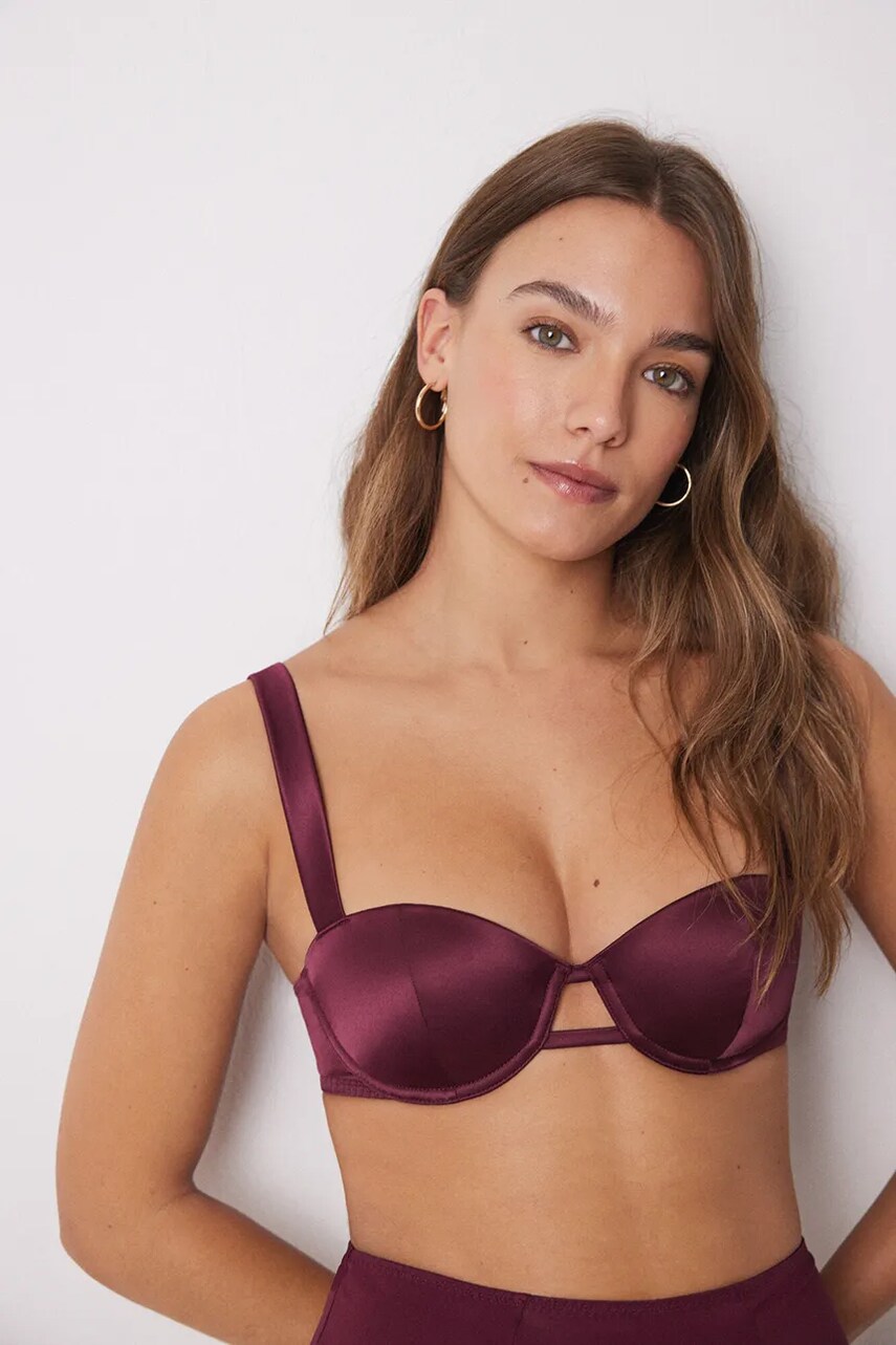 Бюстгальтер women'secret SENSE LIMITED EDITION колір бордовий сатин однотонний 7918847