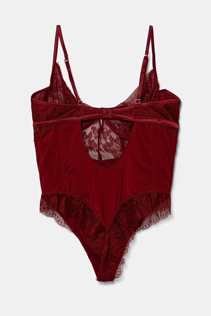 Боді women'secret SENSE LIMITED EDITION колір бордовий мереживо однотонне 7918876