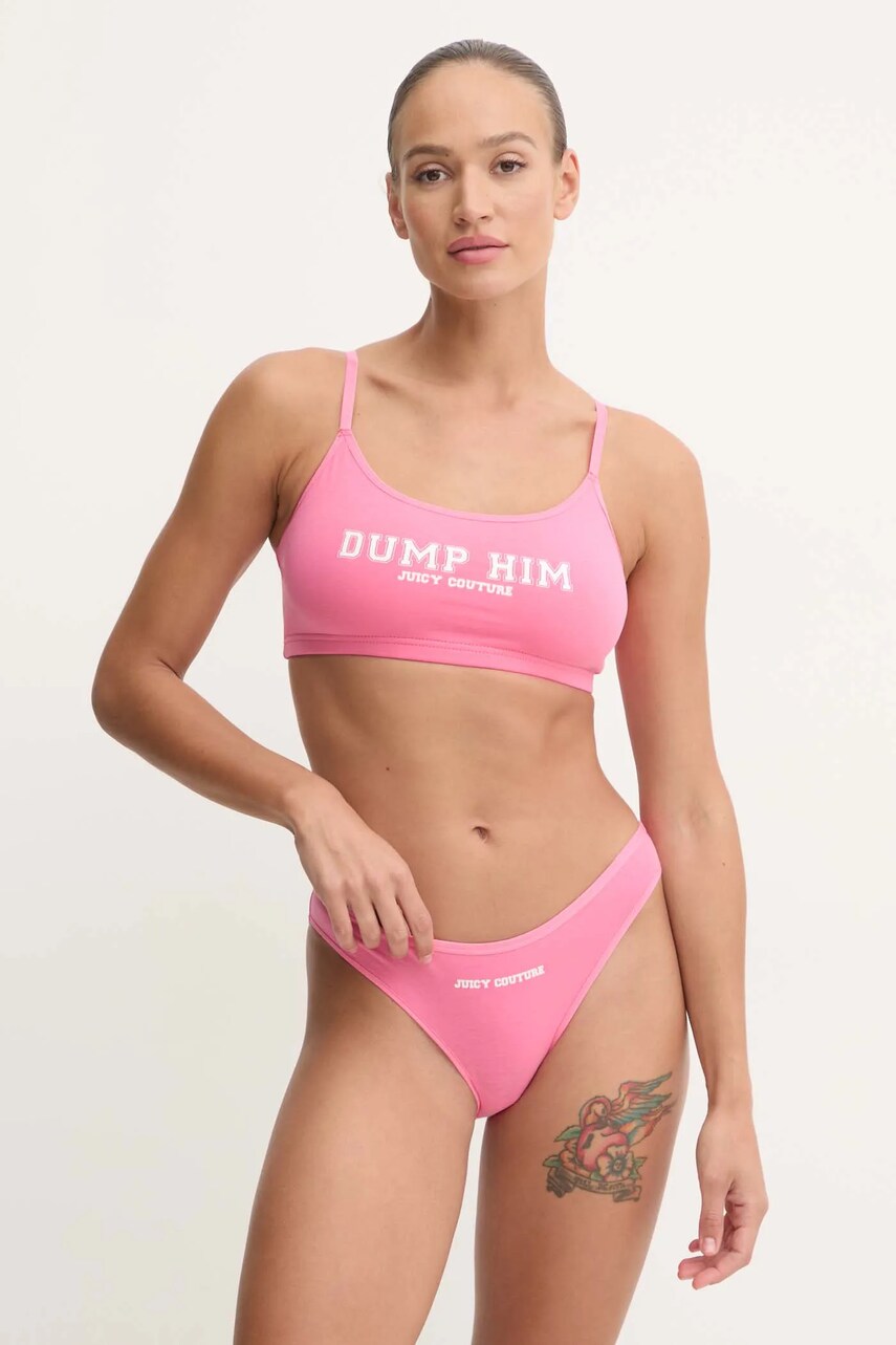 Бюстгальтер Juicy Couture JUICY SLOGAN BRALETTE колір рожевий  JCTBT125954
