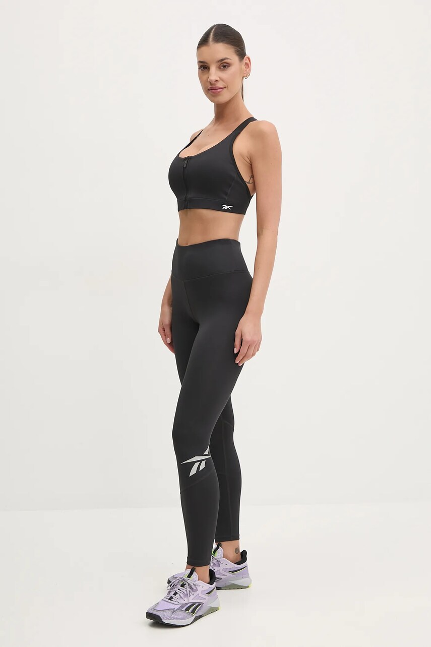 Спортивний бюстгальтер Reebok LUX Collection колір чорний однотонний 100214818