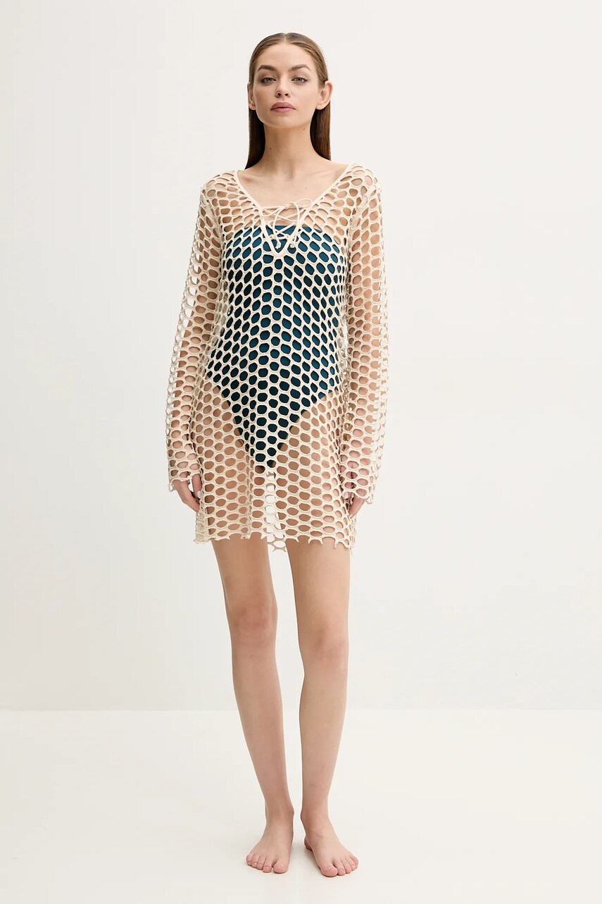 Пляжна сукня Desigual FLOW DRESS колір бежевий 25SWMK22