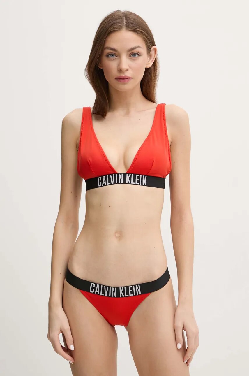 Купальний бюстгальтер Calvin Klein колір червоний злегка ущільнена чашечка KW0KW02832