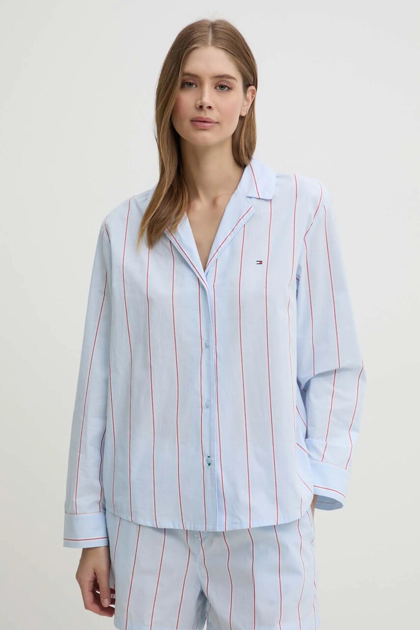 Бавовняна піжамна сорочка Tommy Hilfiger з бавовни UW0UW05764