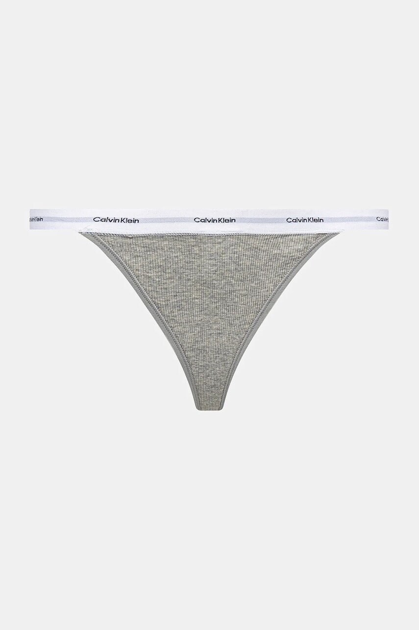 Стринги Calvin Klein Underwear 3-pack колір сірий LV00QD5308