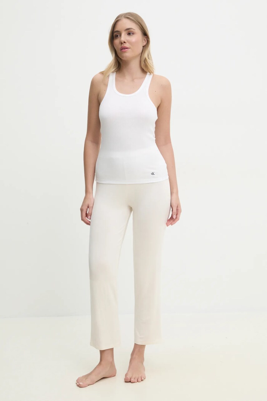 Піжамні штани Calvin Klein Underwear жіночі колір білий 000QS7285E