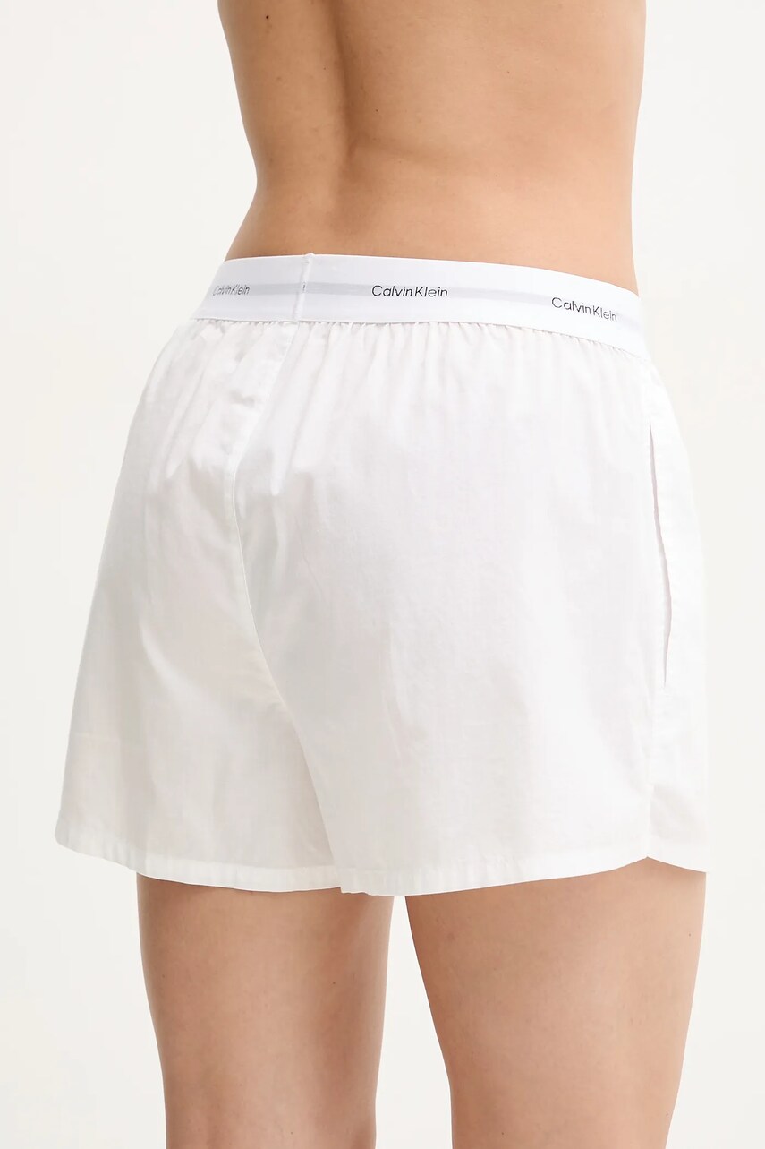 Бавовняні піжамні шорти Calvin Klein Underwear жіноча колір білий з бавовни LV00QS7411