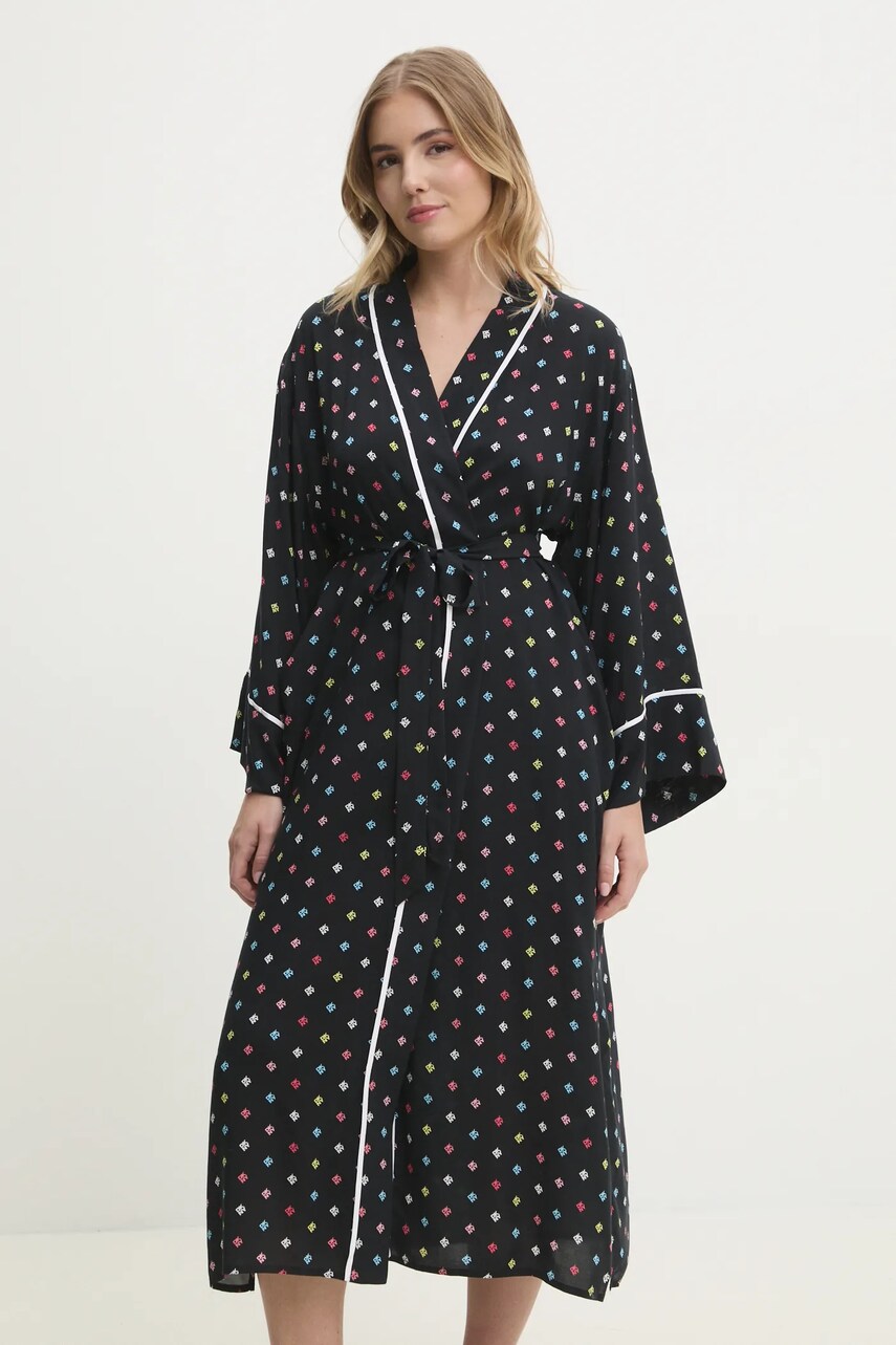 Халат Dkny колір чорний YI10043