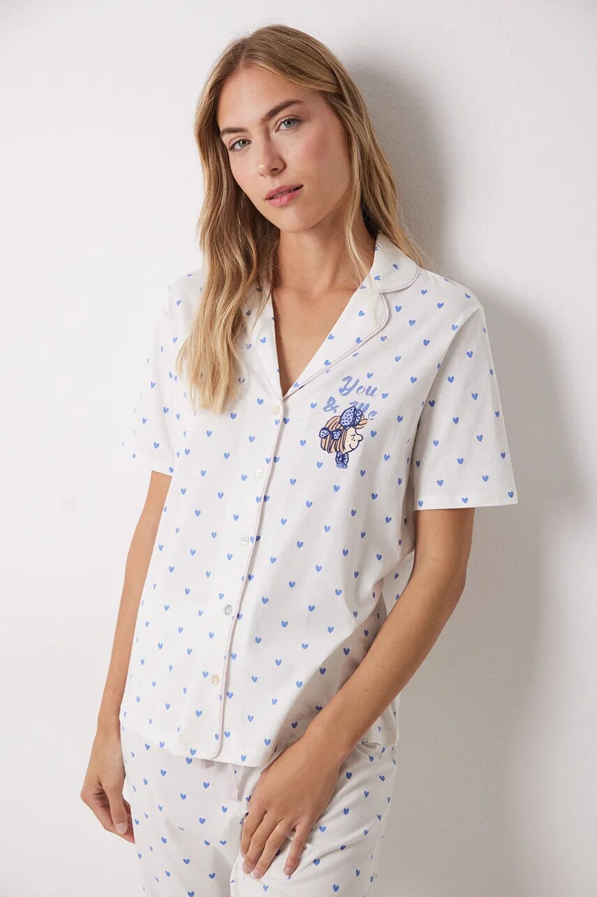 Бавовняна піжама women'secret SNOOPY жіноча колір білий з бавовни 3139850