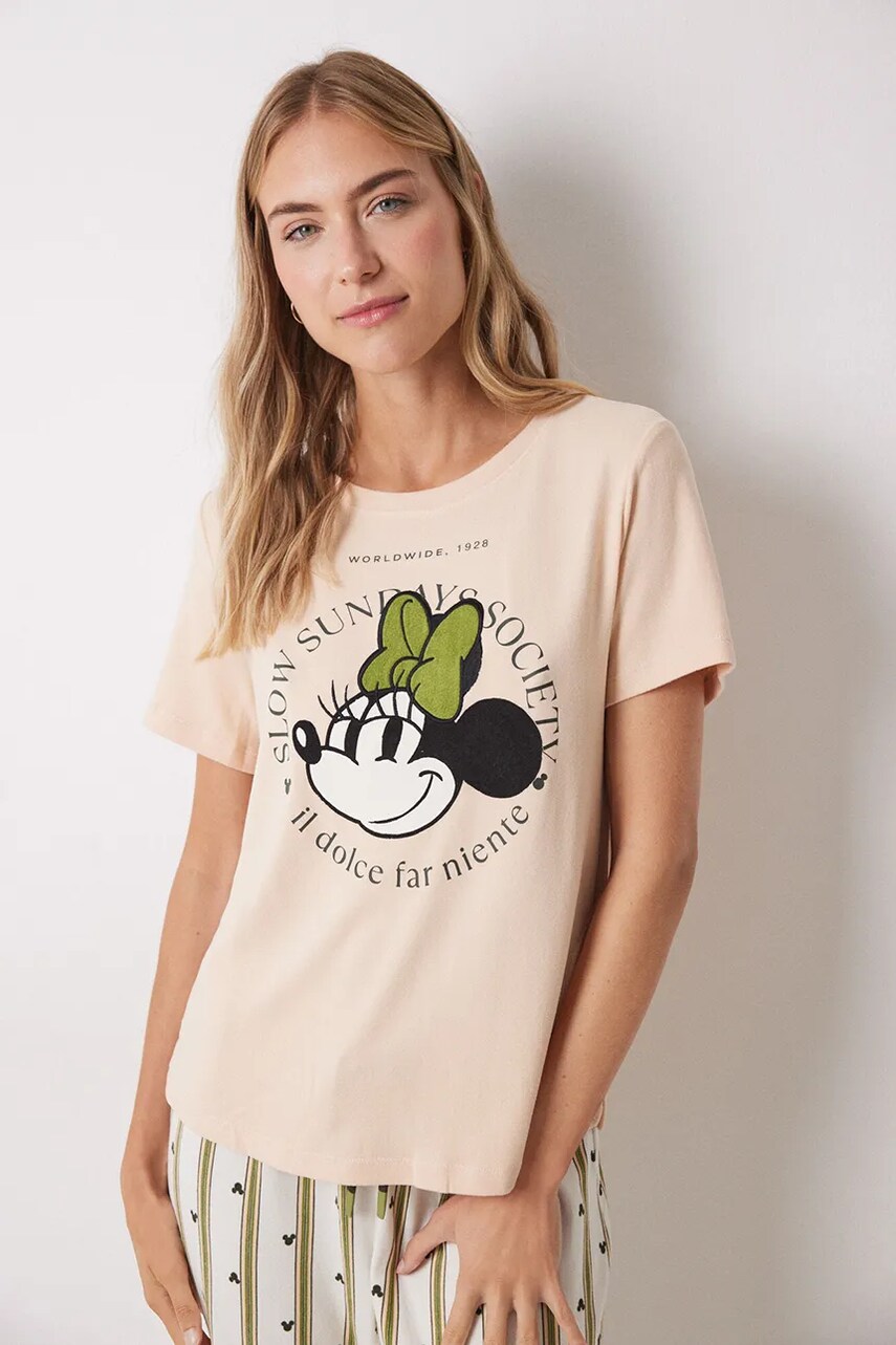 Піжама women'secret MICKEY жіноча колір бежевий 3139840