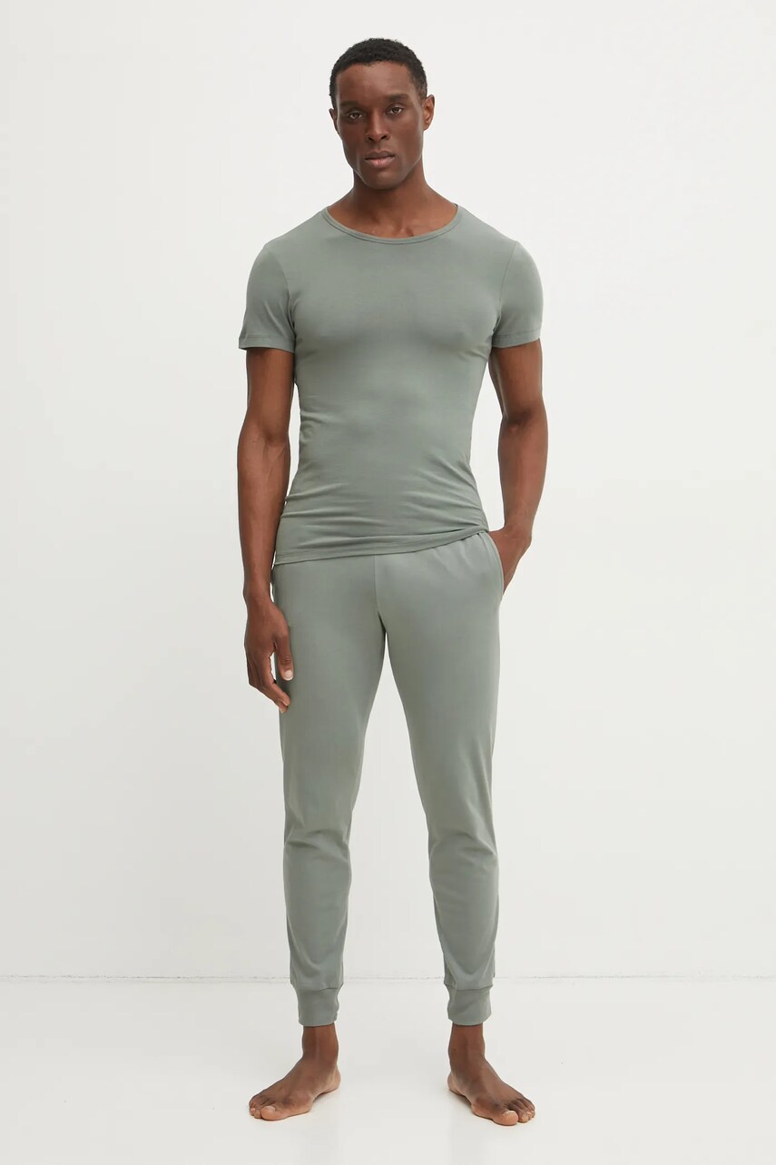 Футболка United Colors of Benetton чоловіча колір зелений однотонна 3OP82M111