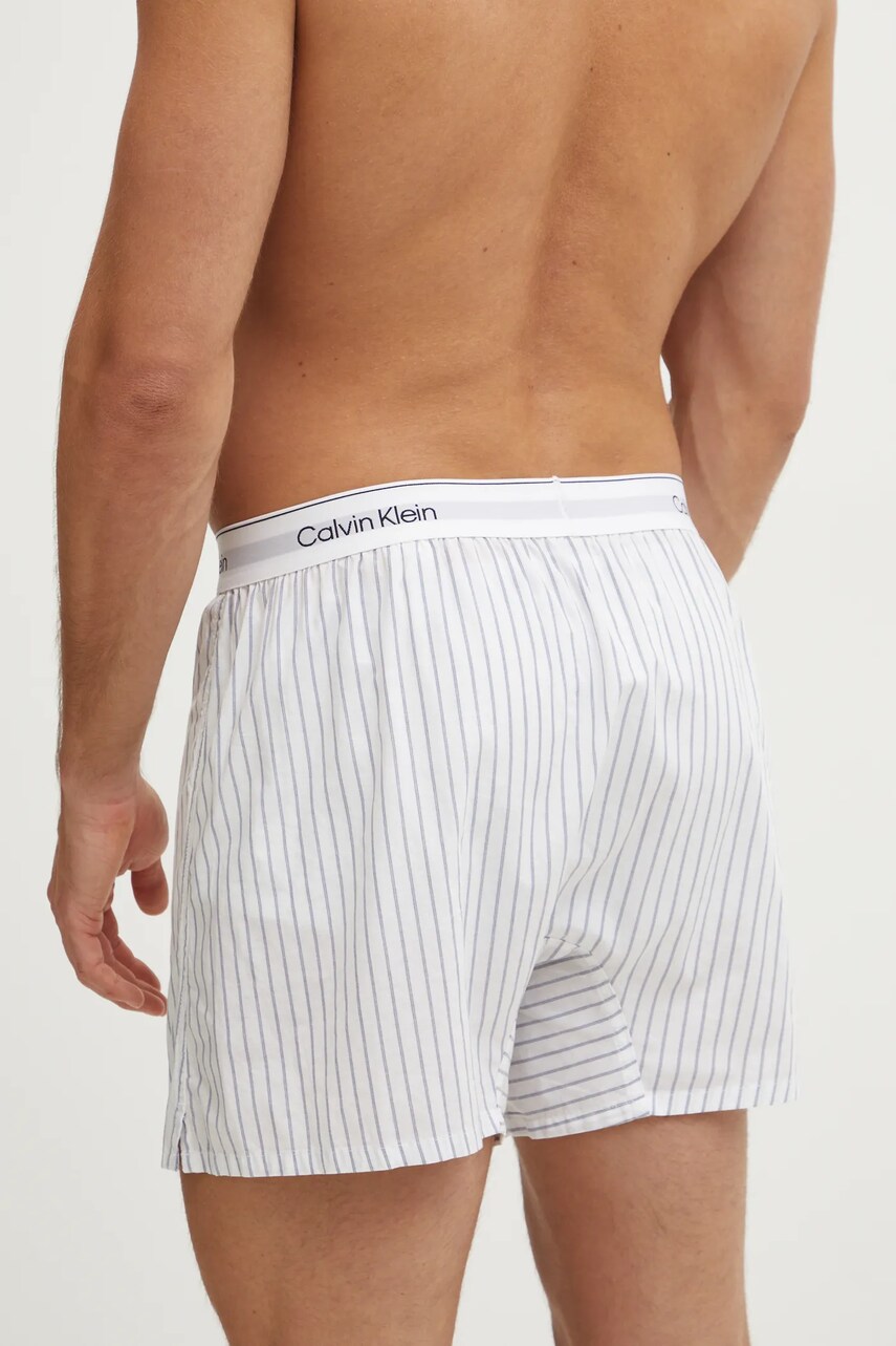 Бавовняні піжамні шорти Calvin Klein Underwear колір білий візерунок LV00NM2831