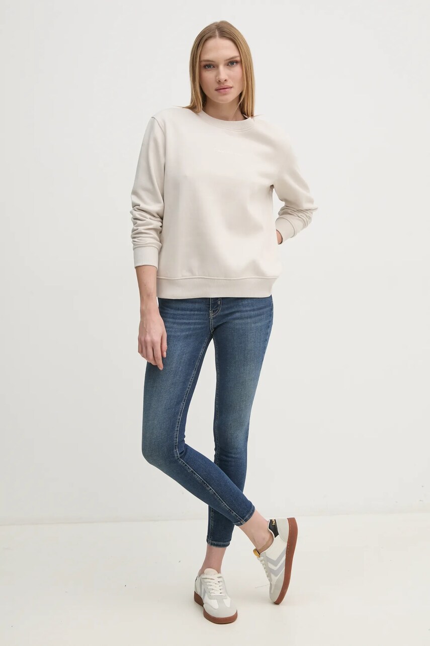 Кофта Calvin Klein Jeans жіноча колір бежевий з принтом J20J224731