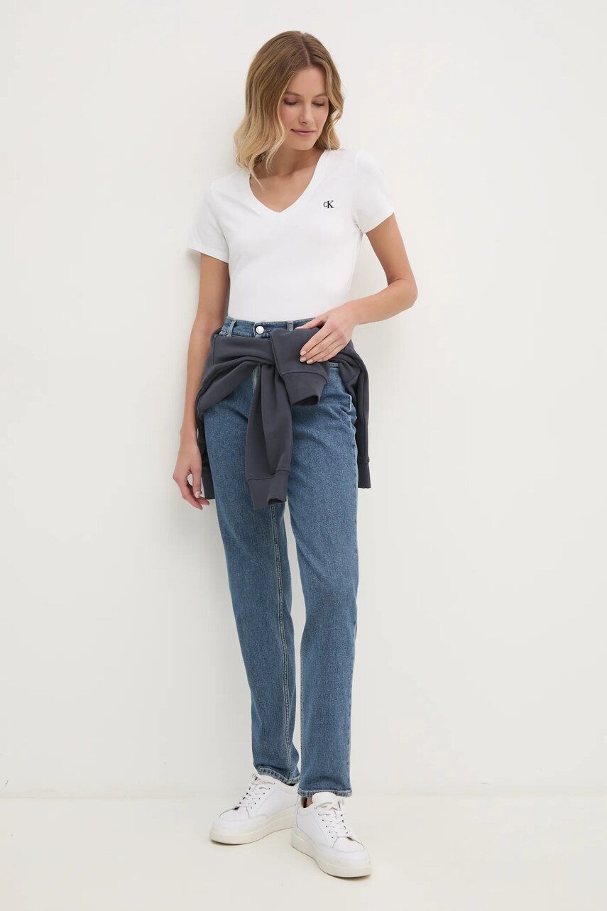 Бавовняна кофта Calvin Klein Jeans жіноча колір сірий з аплікацією J20J225082