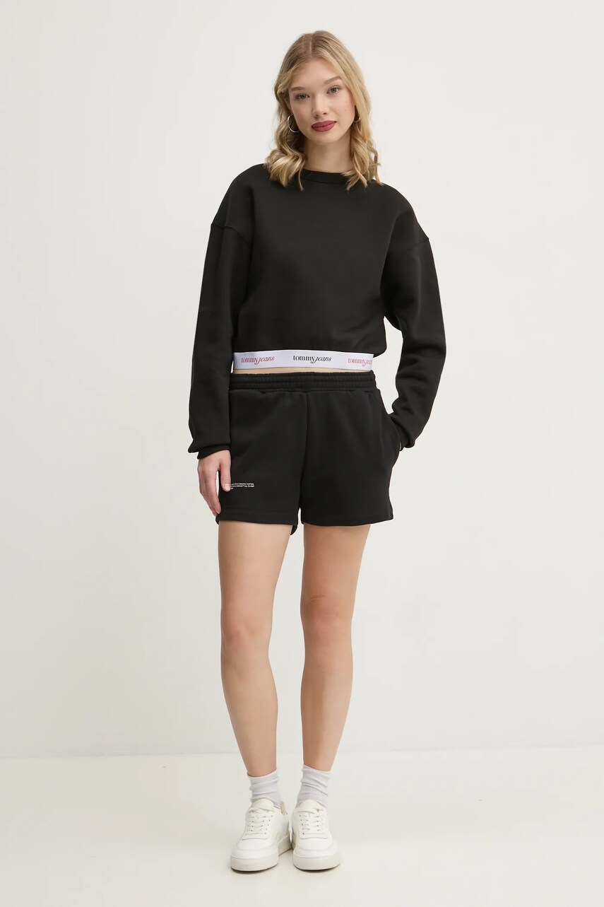 Кофта Tommy Jeans жіноча колір чорний меланж DW0DW19402