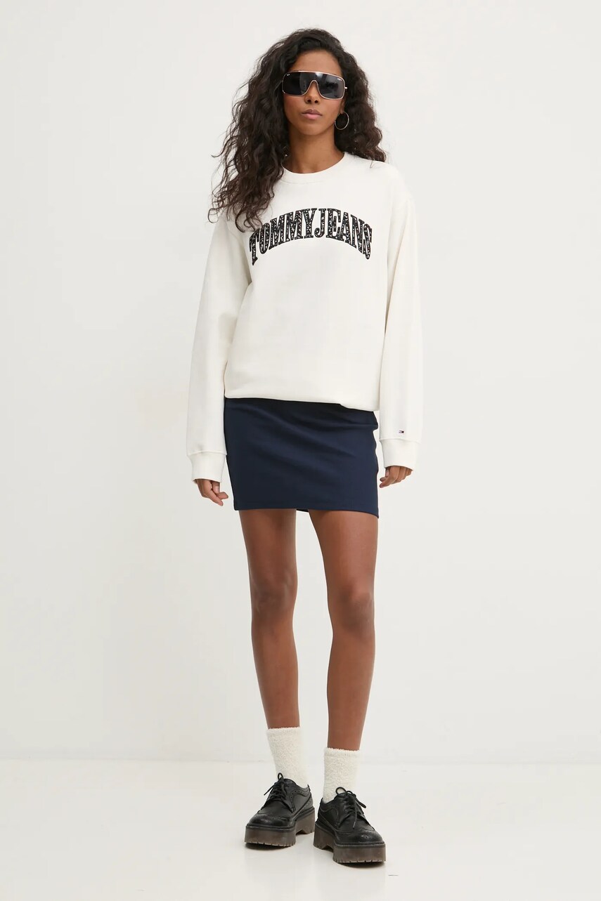 Кофта Tommy Jeans жіноча колір бежевий з аплікацією DW0DW20172