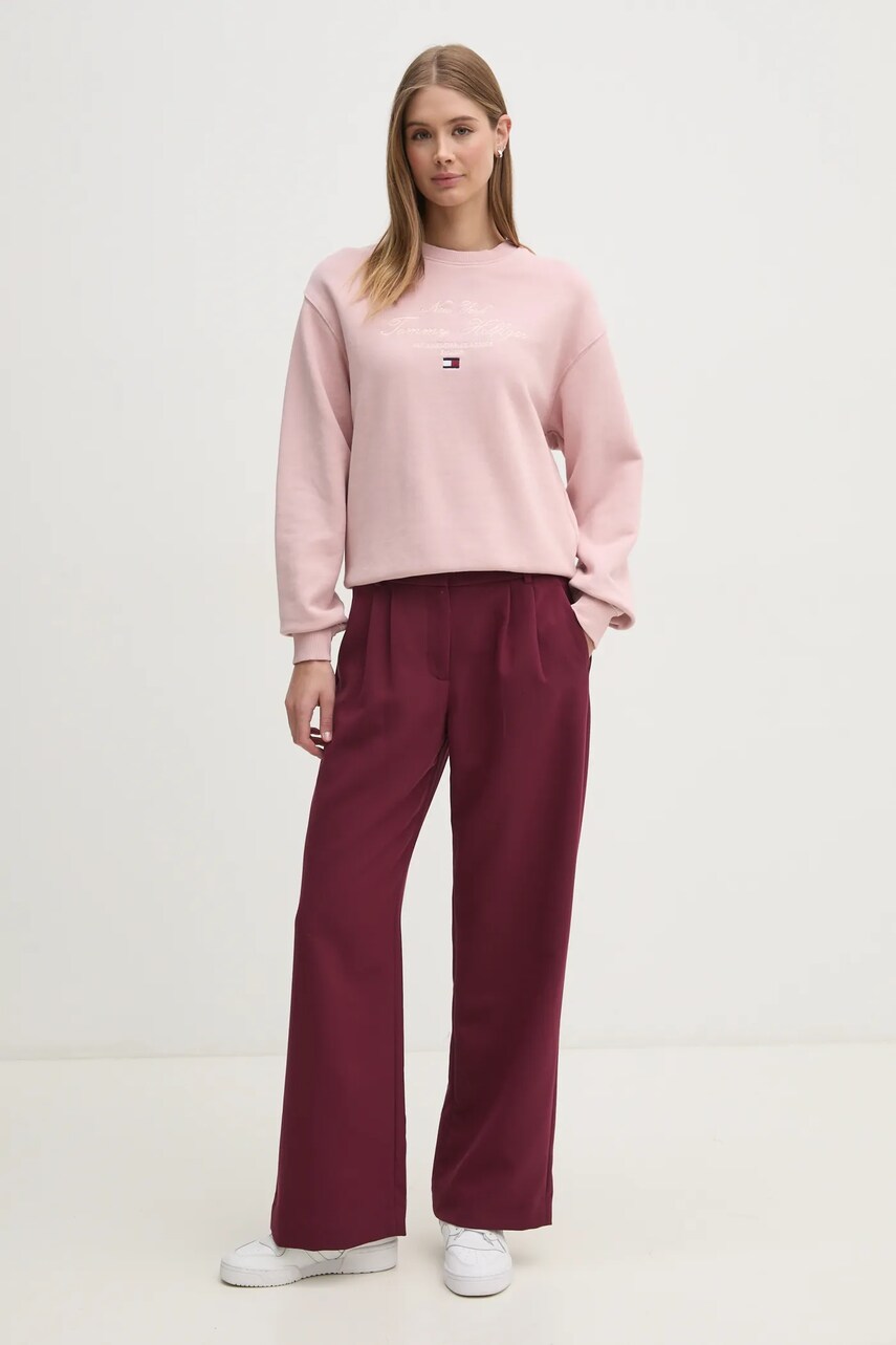 Кофта Tommy Hilfiger жіноча колір рожевий з аплікацією WW0WW43844