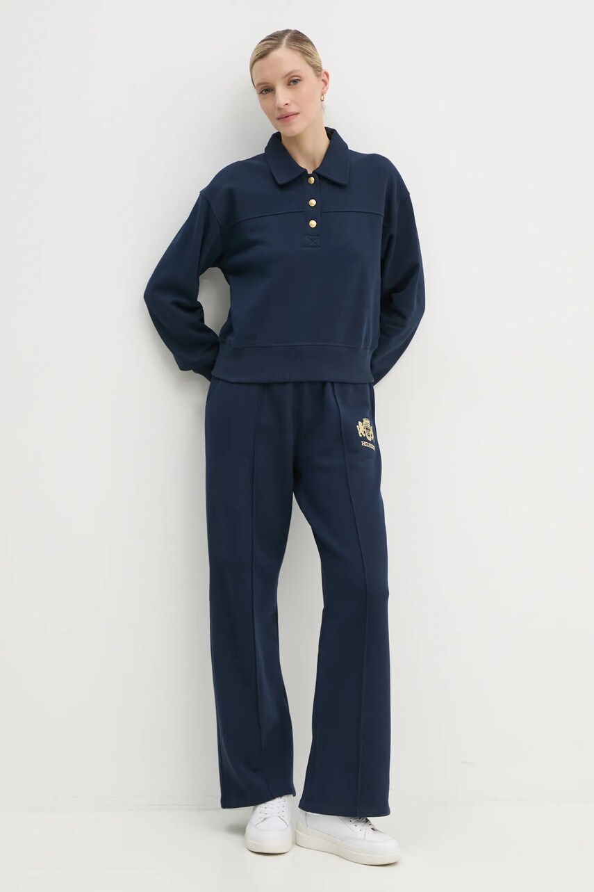Бавовняна кофта Tommy Hilfiger жіноча колір синій однотонна WW0WW44081