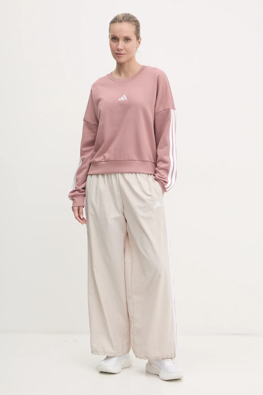 Кофта adidas Essentials жіноча колір рожевий з аплікацією JD5288