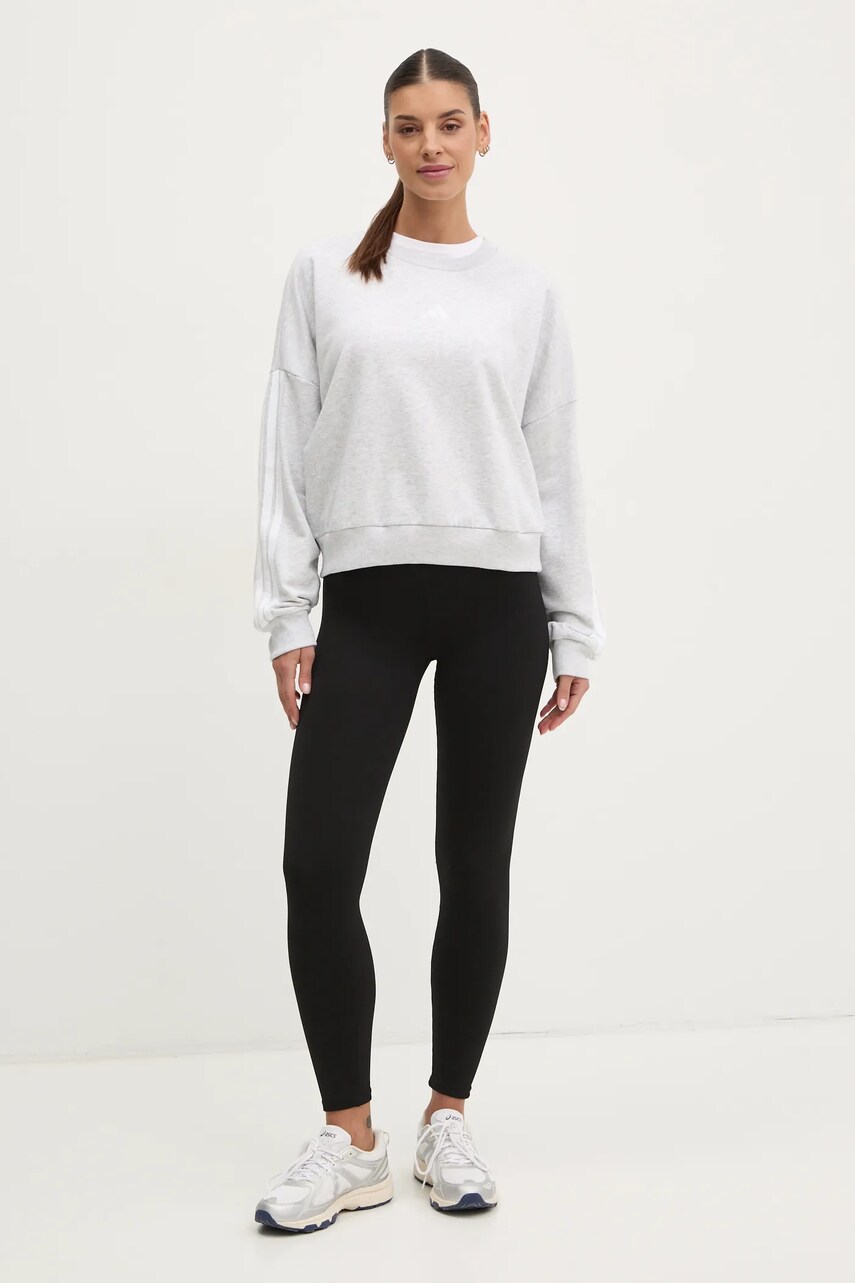 Кофта adidas Essentials жіноча колір сірий меланж JD5292