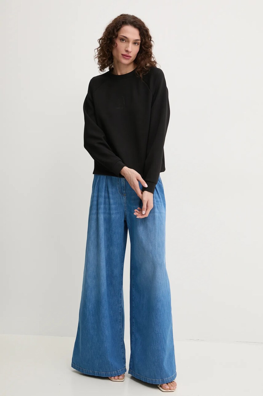 Кофта Armani Exchange жіноча колір чорний з аплікацією XW000826 AF13397
