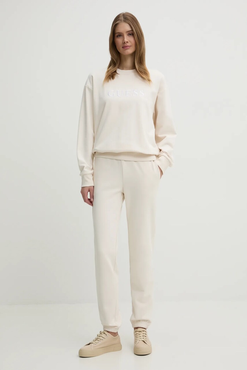 Кофта Guess SOFIA жіноча колір бежевий з аплікацією O5RQ03 KCO31