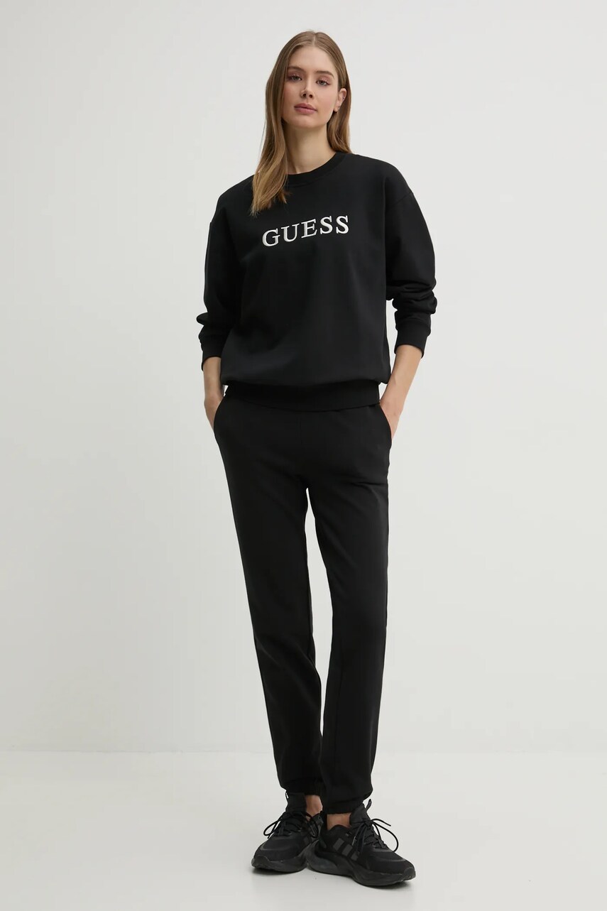 Кофта Guess SOFIA жіноча колір чорний з аплікацією O5RQ03 KCO31