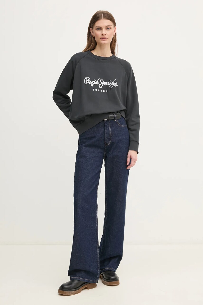 Кофта Pepe Jeans LUPITA жіноча колір сірий з принтом PL581467